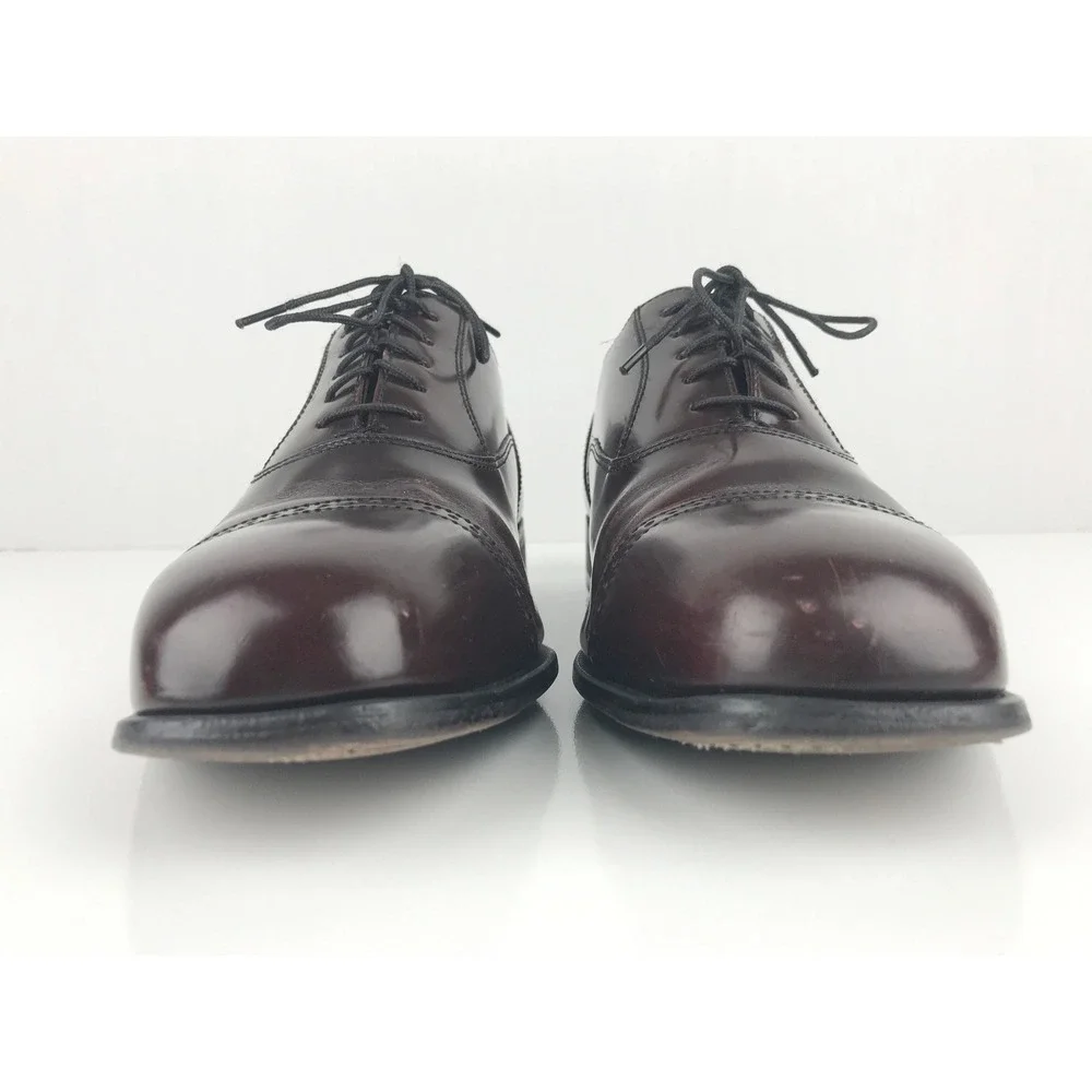 Florsheim Oxford Mens Cap Toe Dress Shoes Leather Dark Brown‎ Lace Up 9.5 EEE